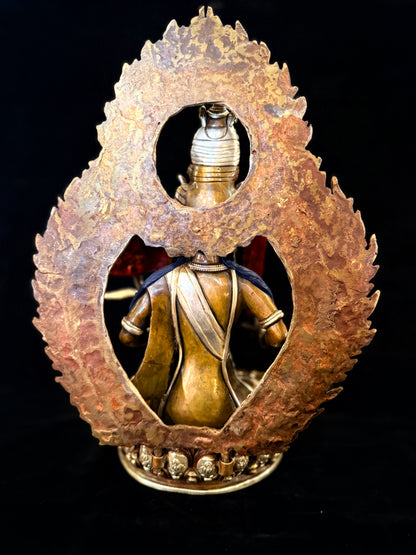 Akashagarbha Buddha Statue 35cm / 13.8" Hand-Carved Copper Silver-Gilt – Space Treasury Bodhisattva Botree Arts Masterwork