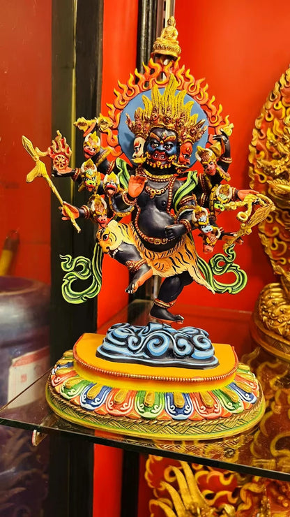 Ucchusma Buddha Statue 33cm / 13" Hand-Carved Copper Painted – Vajra Kumara Botree Arts Himalayan Art