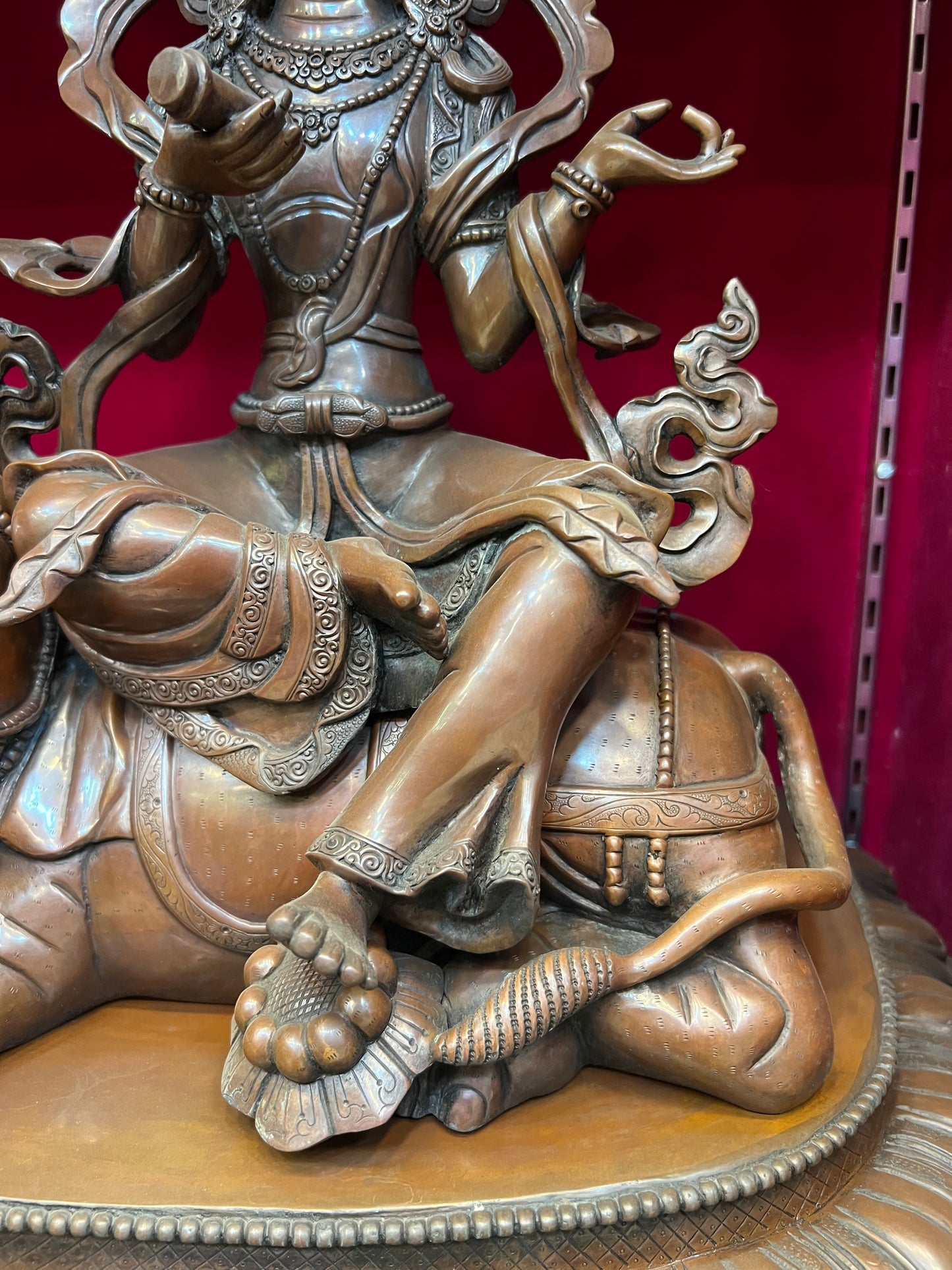 Manjushri & Samantabhadra Buddha Set 48cm / 18.9" Hand-Carved Copper – Wisdom & Action Bodhisattva Duo Botree Arts Masterwork – Handmade Tibetan Buddhist Statue, Lost-Wax Cast Himalayan Art from Nepal