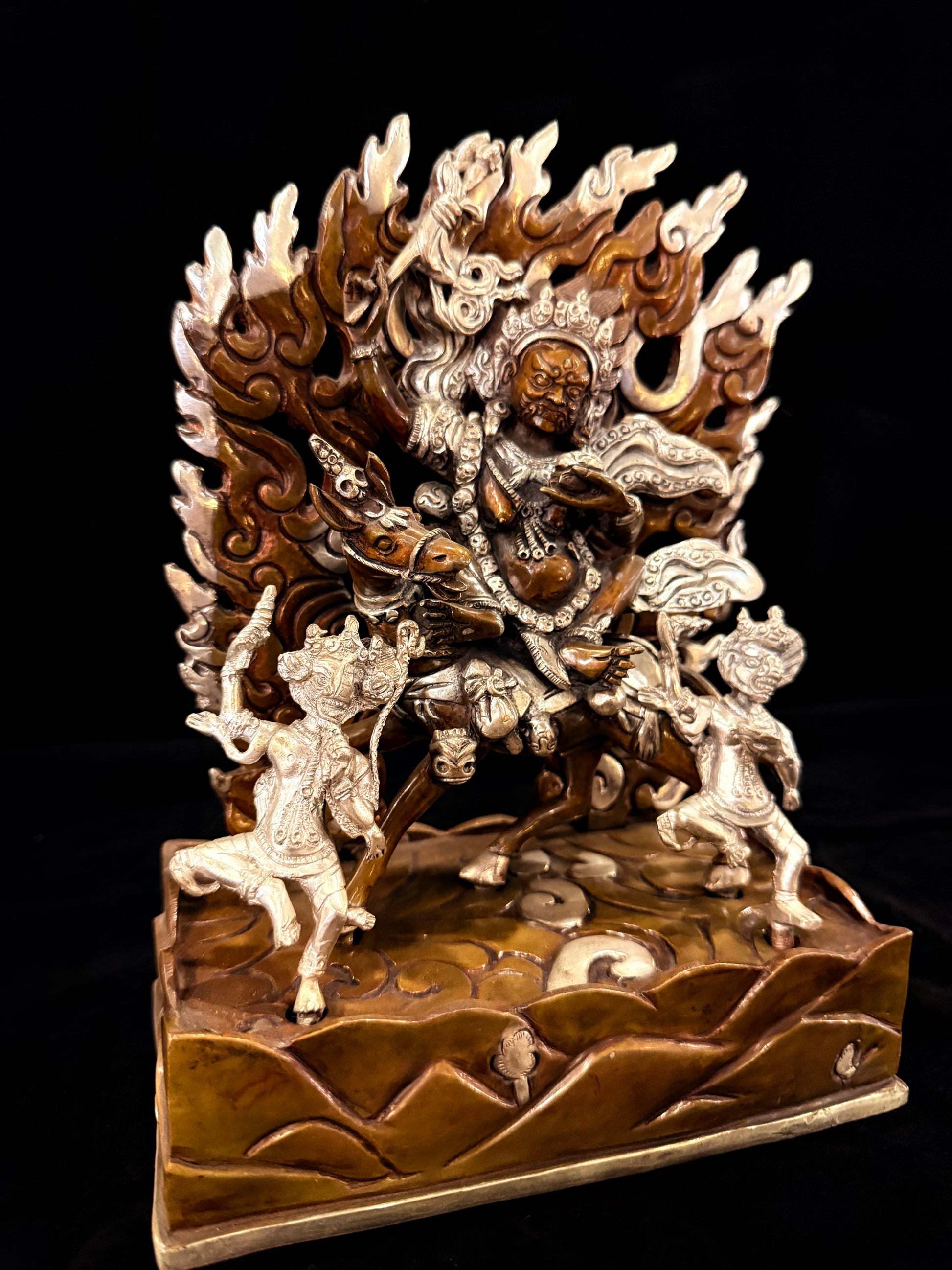 Palden Lhamo Buddha Statue 21cm / 8.3" Hand-Carved Copper Silver-Gilt – Shri Devi Artisan Masterwork Nepal | Bo Tree Arts