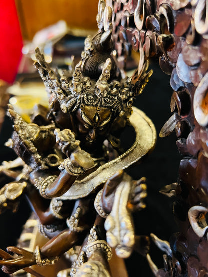 Chakrasamvara Buddha Statue 33cm / 13" Hand-Carved Copper Silver-Gilt – Khorlo Demchog Botree Arts Masterwork