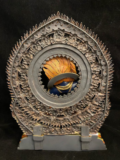 Vajrapani (Lord of Power) Buddha Statue 35cm / 13.8" Hand-Carved Copper Gilded & Painted – Museum-Quality Ancient Technique
