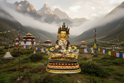 Vajrasattva Buddha Statue 33cm / 13" Hand-Carved Copper Painted – Ancient Technique Masterwork Himalayan Art Nepal
