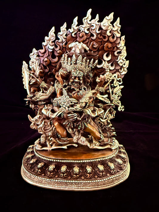 Hayagriva Buddha Statue 23cm / 9" Hand-Carved Copper Silver-Gilt – Horse-Headed Vajra Artisan Collection Nepal | Bo Tree Arts