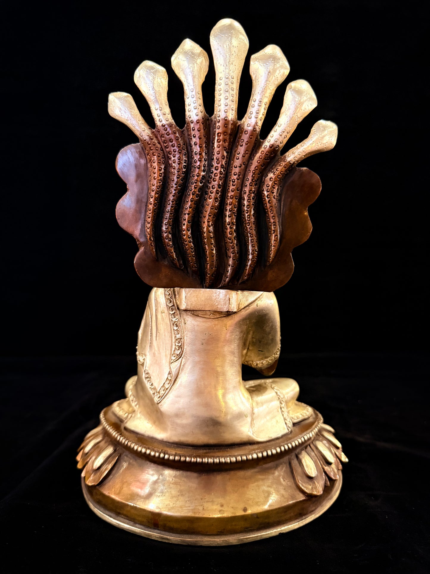 Nagarjuna Buddha Statue 28cm / 11" Hand-Carved Copper Silver-Gilt – Great Philosopher Botree Arts Heritage Collection – Handmade Tibetan Buddhist Statue, Lost-Wax Cast Himalayan Art from Nepal