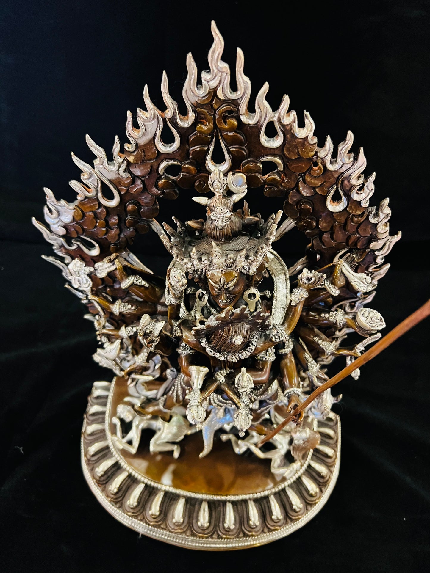Chakrasamvara Buddha Statue 33cm / 13" Hand-Carved Copper Silver-Gilt – Khorlo Demchog Botree Arts Masterwork – Handmade Tibetan Buddhist Statue, Lost-Wax Cast Himalayan Art from Nepal