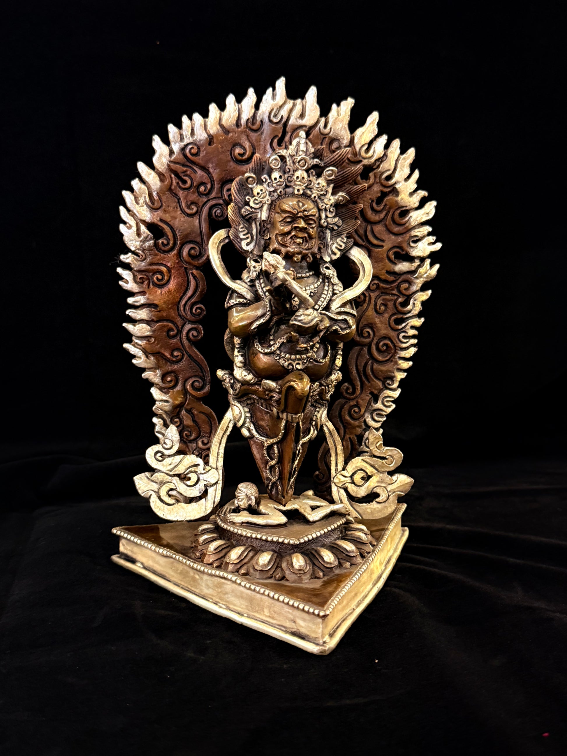 Vajrakilaya Buddha Statue 24cm / 9.4" Hand-Carved Copper Silver-Gilt – Dorje Phurba Fine Art Collection Nepal | Bo Tree Arts