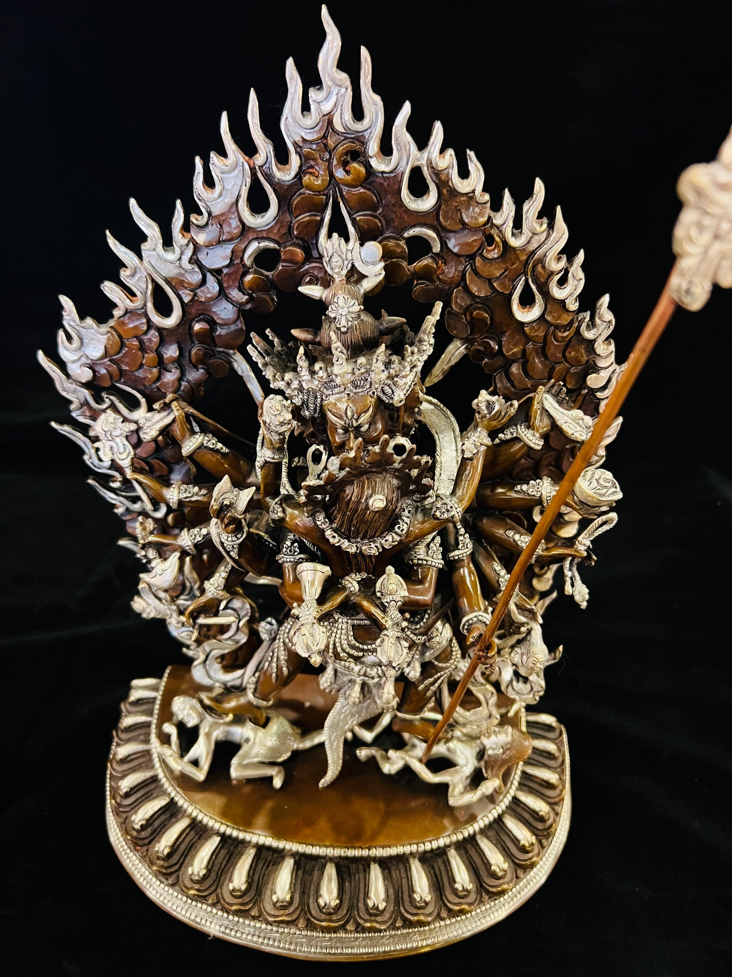 Chakrasamvara Buddha Statue 33cm / 13" Hand-Carved Copper Silver-Gilt – Khorlo Demchog Botree Arts Masterwork – Handmade Tibetan Buddhist Statue, Lost-Wax Cast Himalayan Art from Nepal