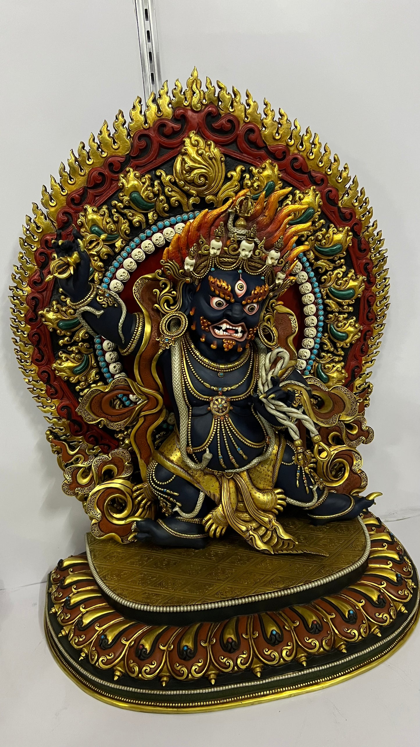 Vajrapani Buddha Statue 33cm / 13" Hand-Carved Copper Gilded & Painted – Chana Dorje Museum-Quality Collection Nepal – Handmade Tibetan Buddhist Statue, Lost-Wax Cast Himalayan Art from Nepal