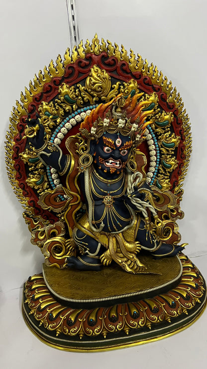 Vajrapani Buddha Statue 33cm / 13" Hand-Carved Copper Gilded & Painted – Chana Dorje Museum-Quality Collection Nepal