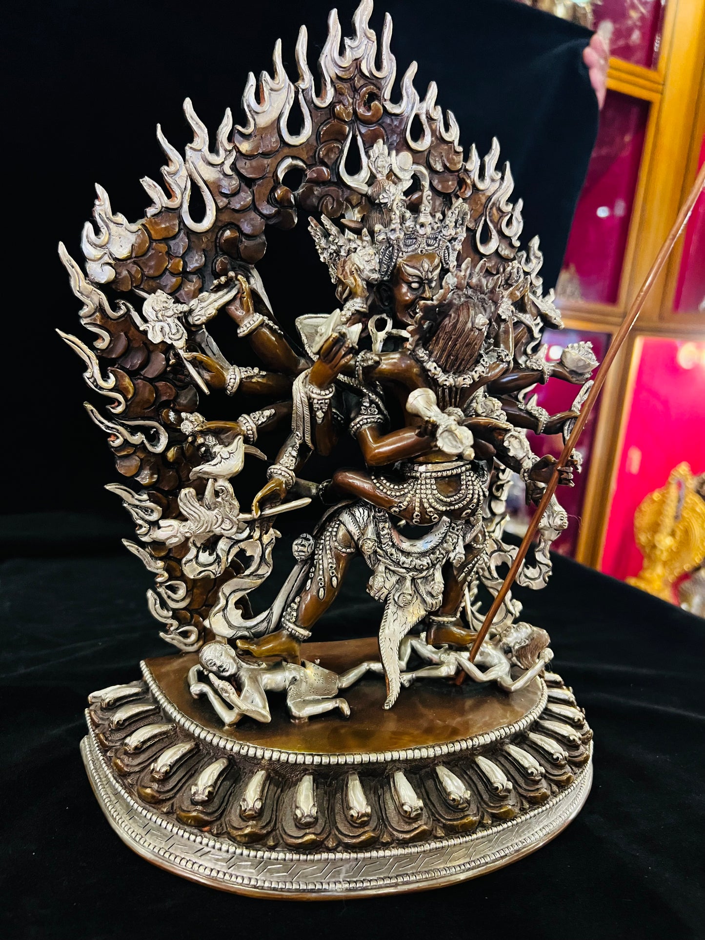 Chakrasamvara Buddha Statue 33cm / 13" Hand-Carved Copper Silver-Gilt – Khorlo Demchog Botree Arts Masterwork – Handmade Tibetan Buddhist Statue, Lost-Wax Cast Himalayan Art from Nepal