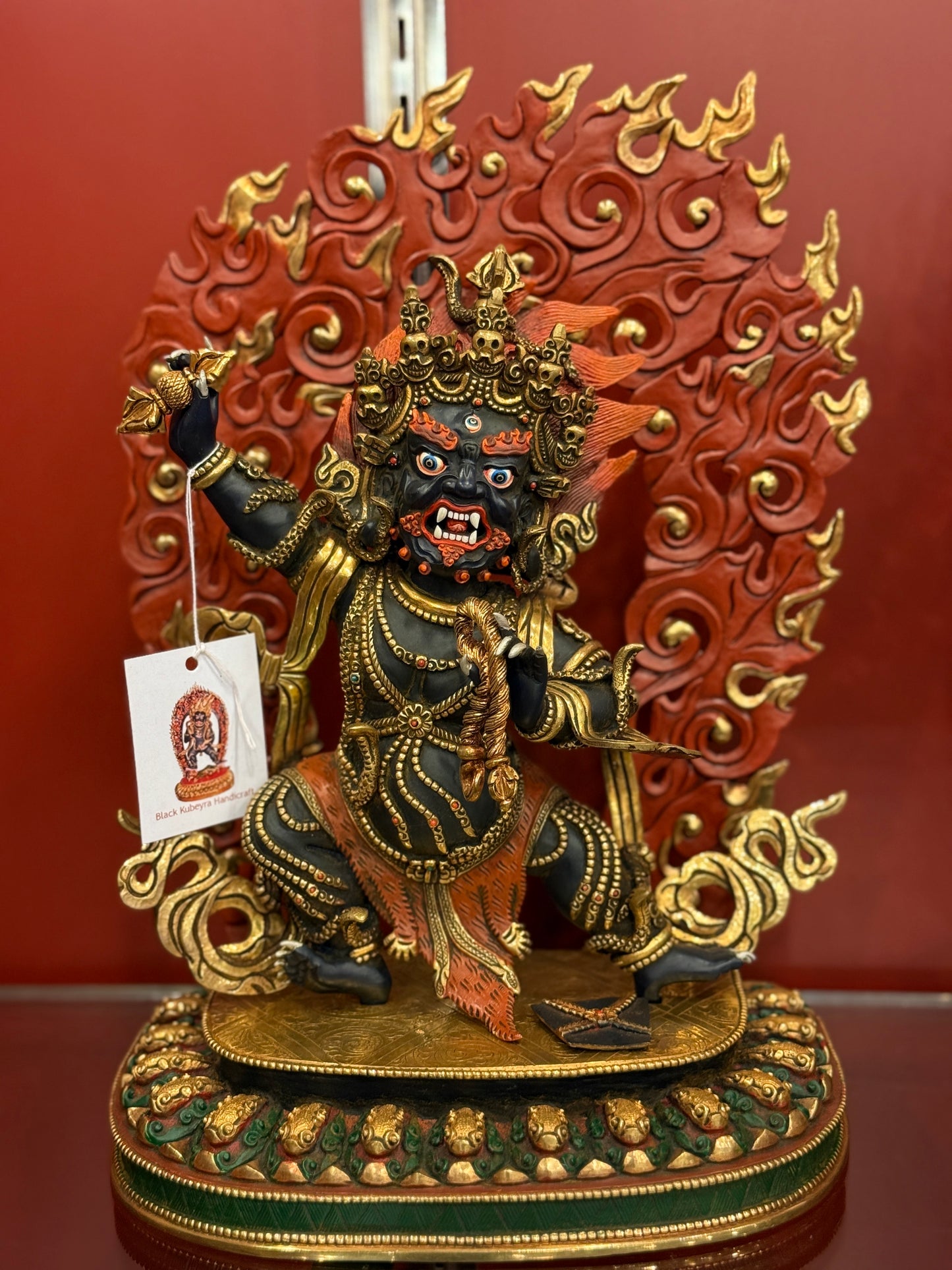 Chana Dorje & Vajrapani Buddha Statue 33cm / 13" Hand-Carved Copper Gilded & Painted – Fine Craftsmanship Nepal – Handmade Tibetan Buddhist Statue, Lost-Wax Cast Himalayan Art from Nepal