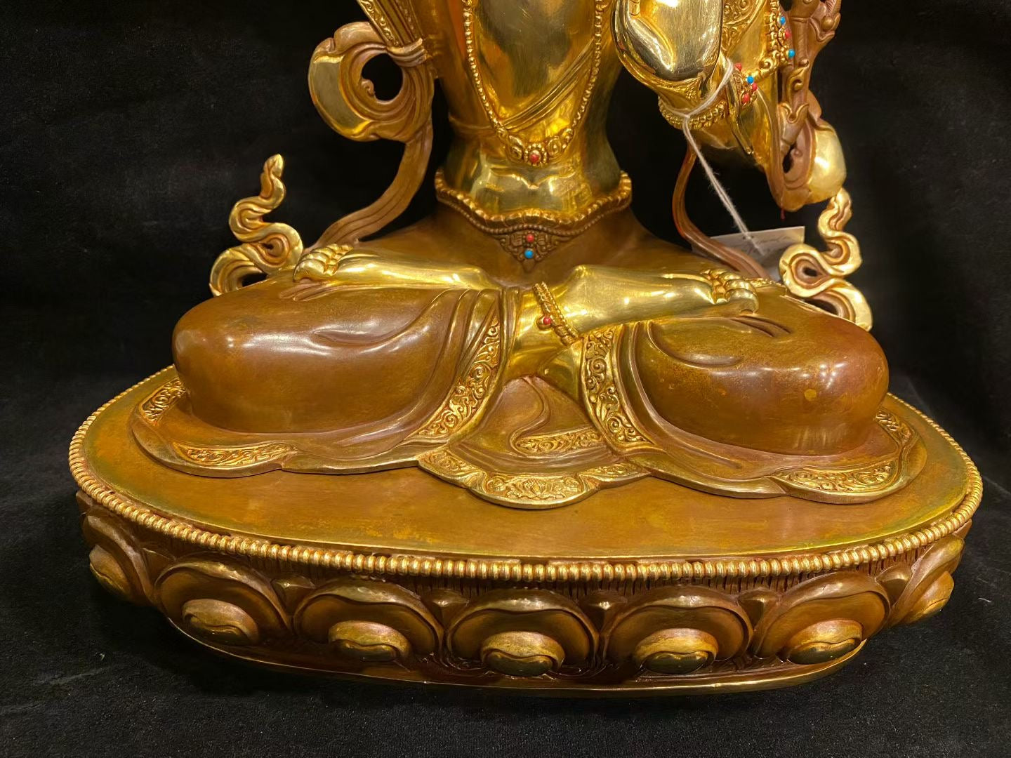 Manjushri (Bodhisattva of Wisdom) Statue 45cm / 17.7" Hand-Carved Pure Copper Partially Gilded – Himalayan Art Nepal – Handmade Tibetan Buddhist Statue, Lost-Wax Cast Himalayan Art from Nepal