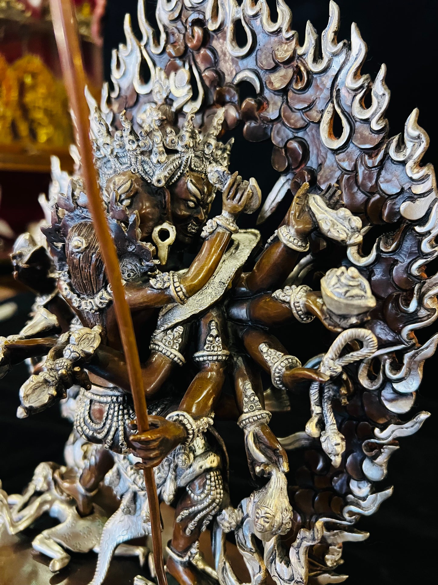 Chakrasamvara Buddha Statue 33cm / 13" Hand-Carved Copper Silver-Gilt – Khorlo Demchog Botree Arts Masterwork – Handmade Tibetan Buddhist Statue, Lost-Wax Cast Himalayan Art from Nepal