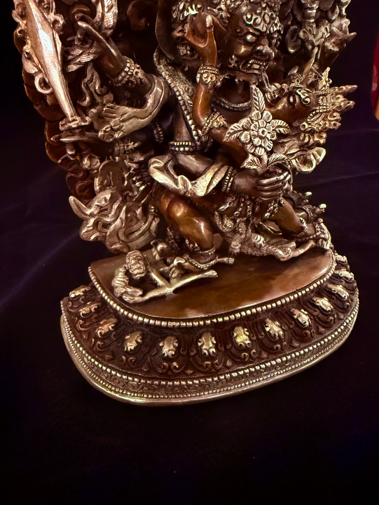 Hayagriva Buddha Statue 23cm / 9" Hand-Carved Copper Silver-Gilt – Horse-Headed Vajra Artisan Collection Nepal – Handmade Tibetan Buddhist Statue, Lost-Wax Cast Himalayan Art from Nepal