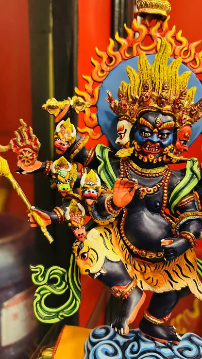 Ucchusma Buddha Statue 33cm / 13" Hand-Carved Copper Painted – Vajra Kumara Botree Arts Himalayan Art