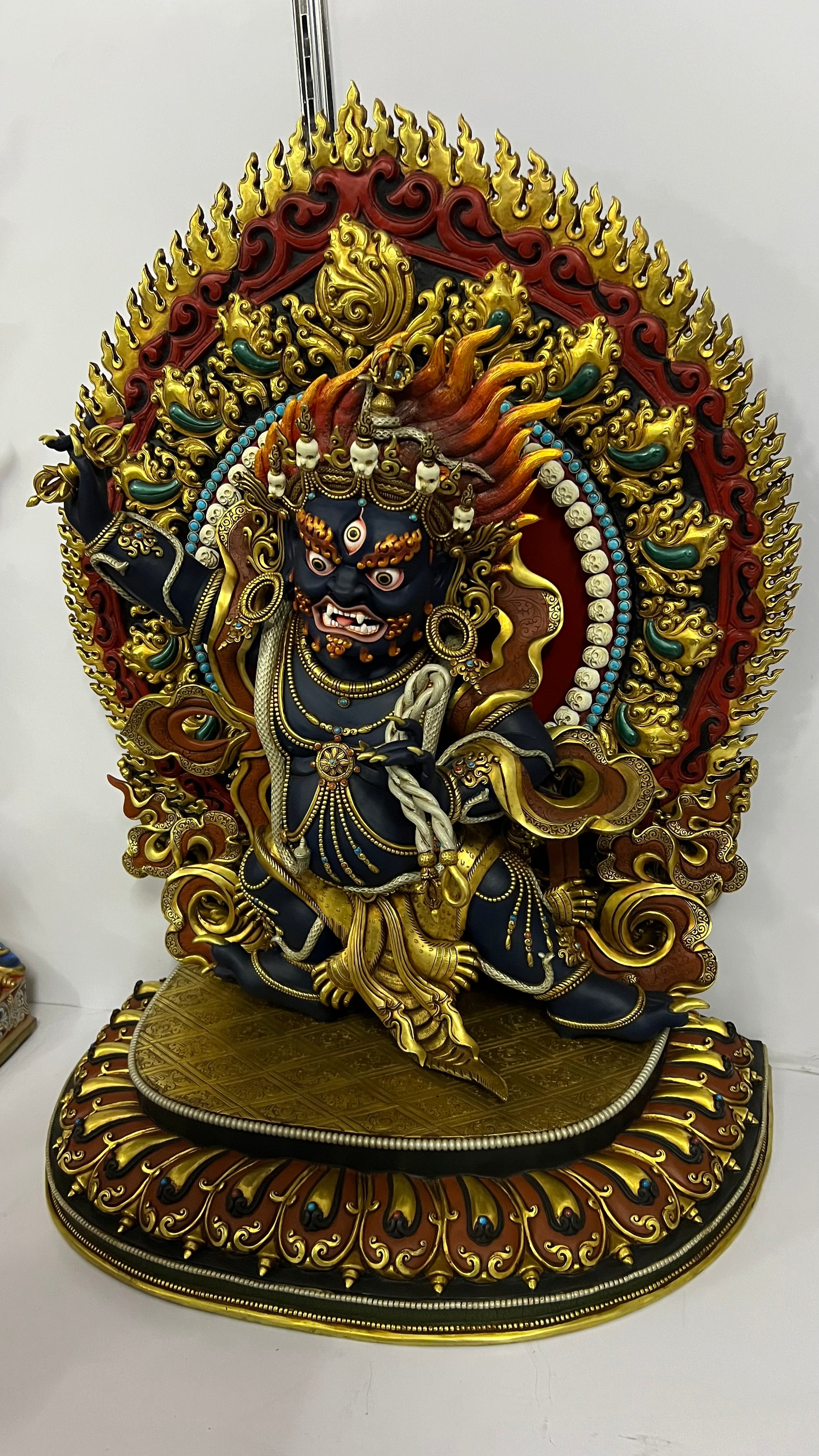 Vajrapani Buddha Statue 33cm / 13" Hand-Carved Copper Gilded & Painted – Chana Dorje Museum-Quality Collection Nepal | Bo Tree Arts