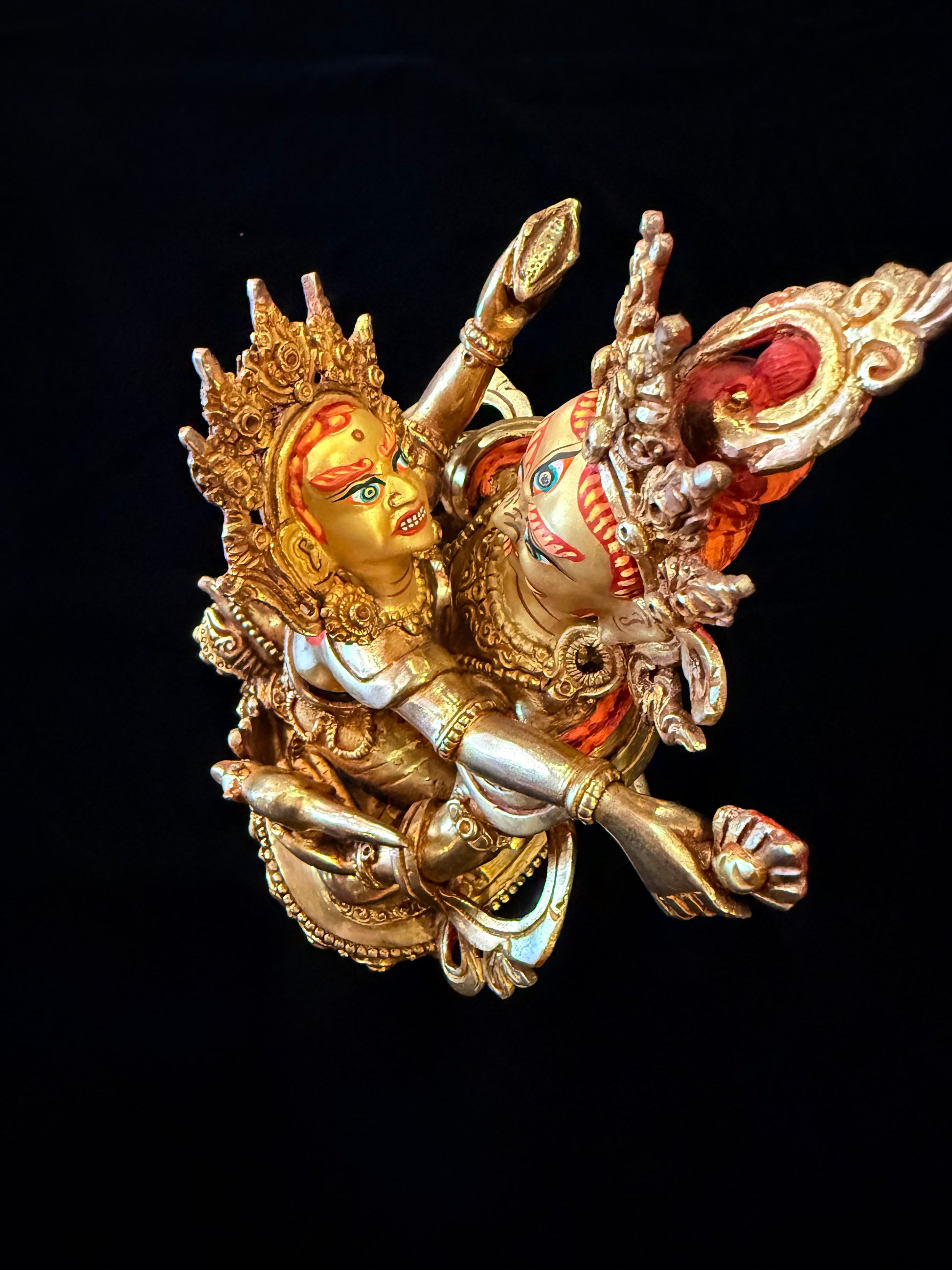 Red Jambhala Buddha Statue 21cm / 8.3" Hand-Carved Copper Gilded – Dzambhala Botree Arts Himalayan Art | Bo Tree Arts