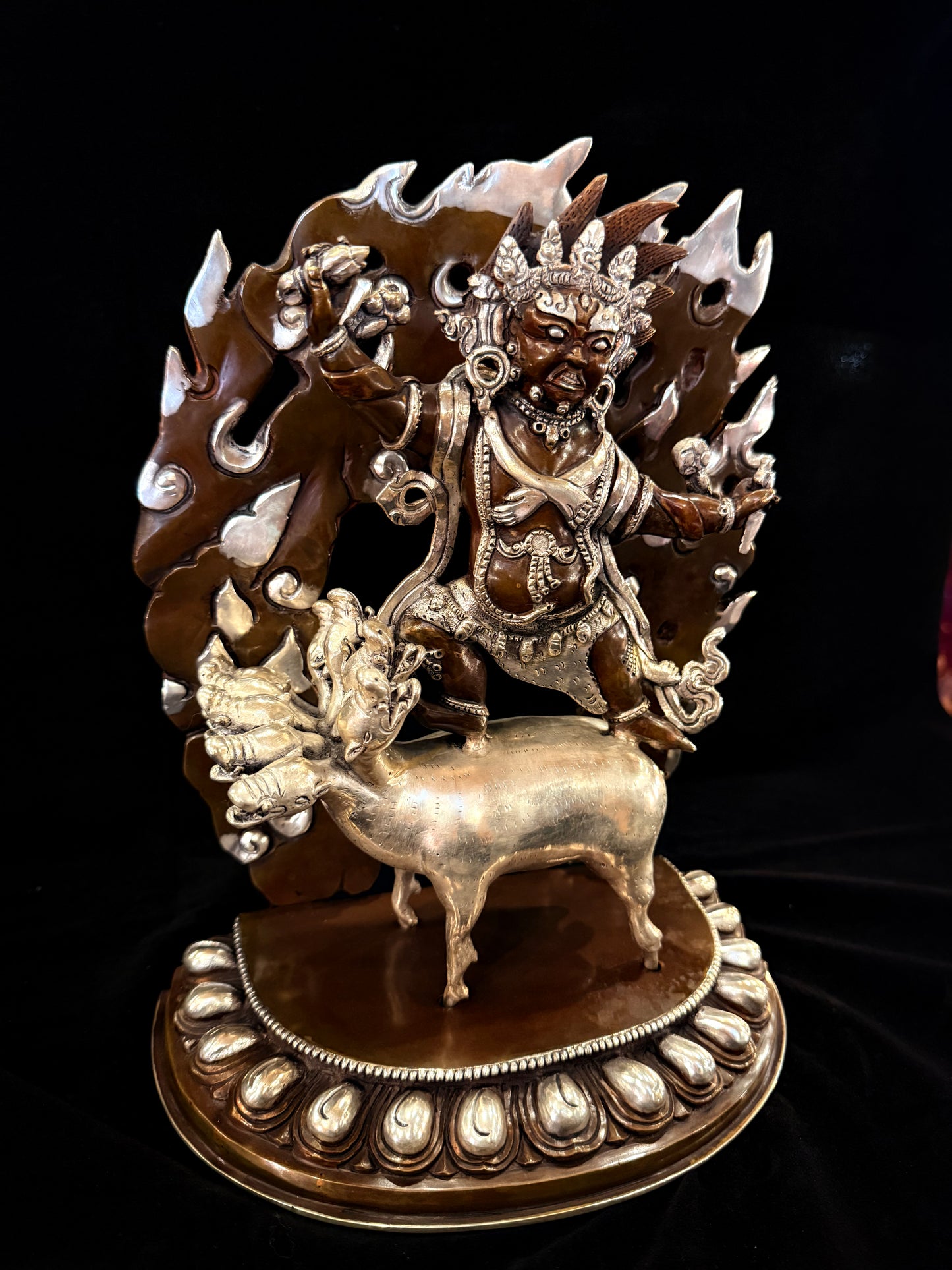 Vajra Kavacha Buddha Statue 30cm / 11.8" Hand-Carved Copper Silver-Gilt – Dorje Gocha Artisan Masterwork Nepal – Handmade Tibetan Buddhist Statue, Lost-Wax Cast Himalayan Art from Nepal