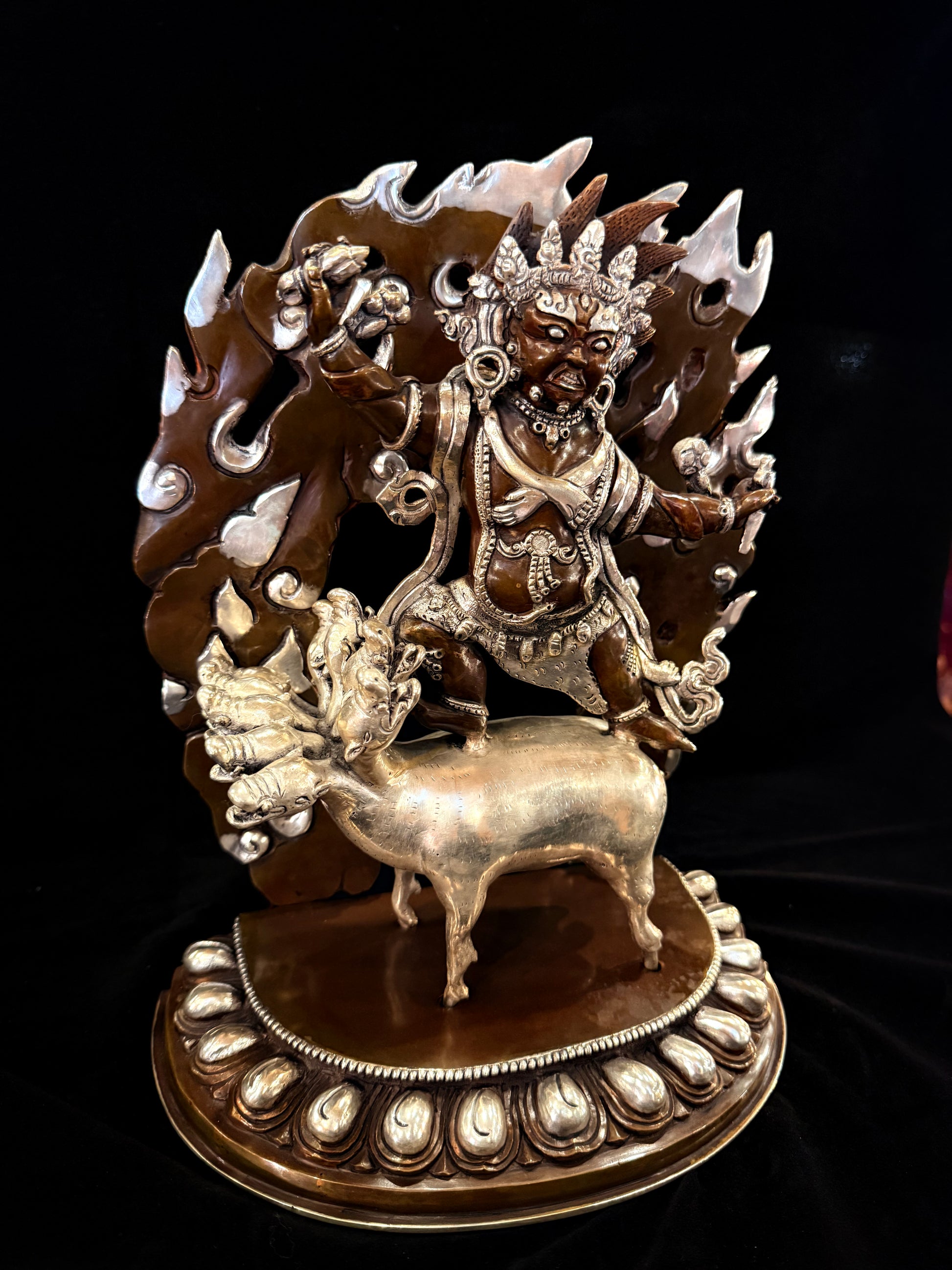 Vajra Kavacha Buddha Statue 30cm / 11.8" Hand-Carved Copper Silver-Gilt – Dorje Gocha Artisan Masterwork Nepal | Bo Tree Arts
