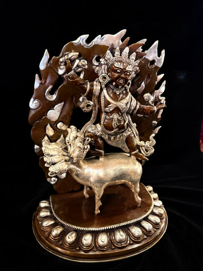 Vajra Kavacha Buddha Statue 30cm / 11.8" Hand-Carved Copper Silver-Gilt – Dorje Gocha Artisan Masterwork Nepal