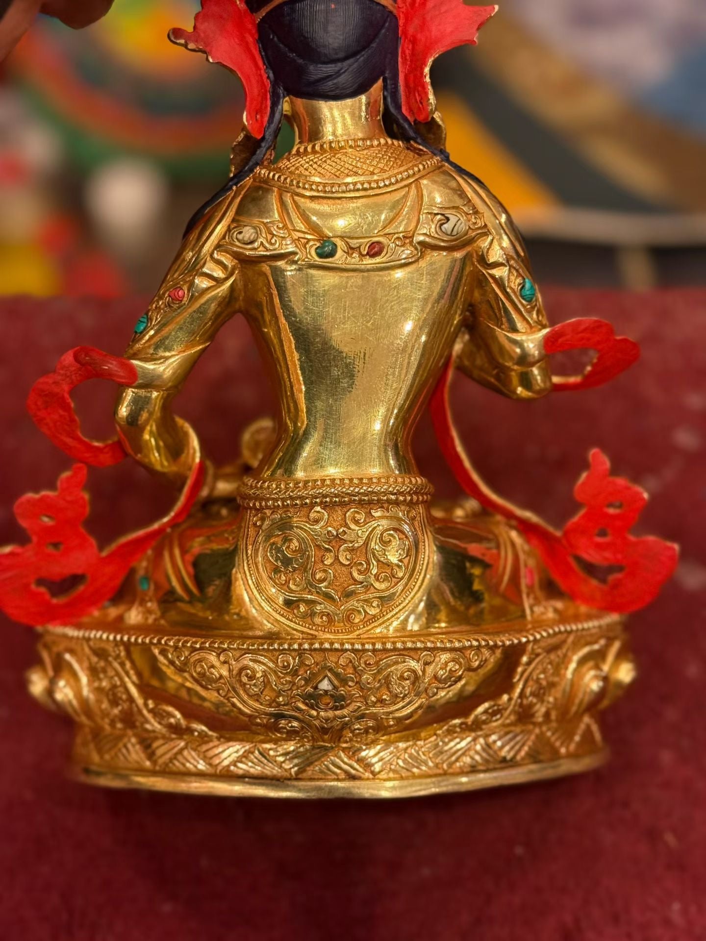 Vajrasattva (Dorje Sempa) Buddha Statue 25cm / 9.8" Hand-Carved Copper Gilded – Himalayan Art Nepal | Bo Tree Arts