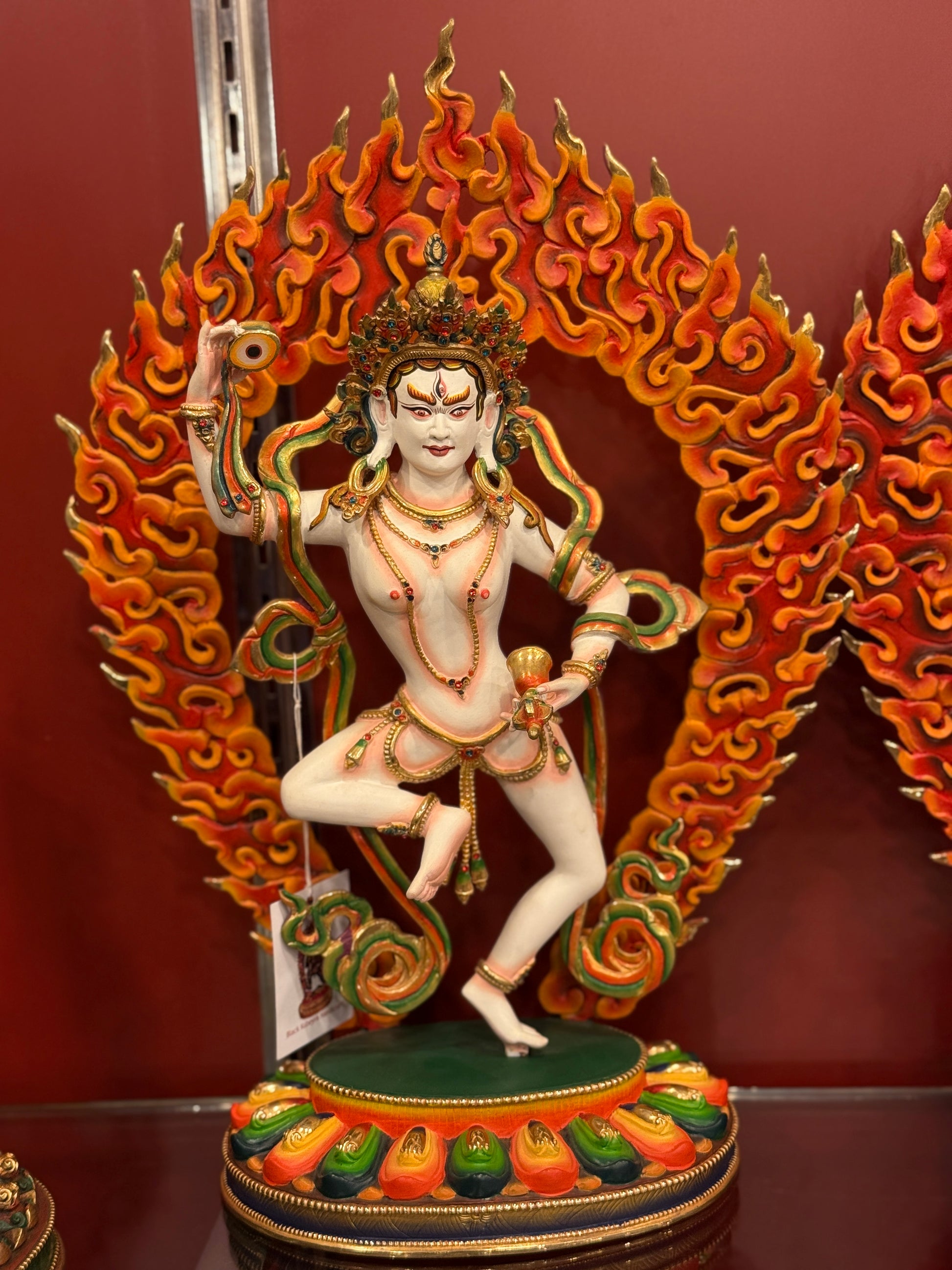 Machig Labdron Buddha Statue 40cm / 15.7" Hand-Carved Copper Painted & Gilded – Chöd Tradition Founder Masterwork Botree Arts Nepal | Bo Tree Arts