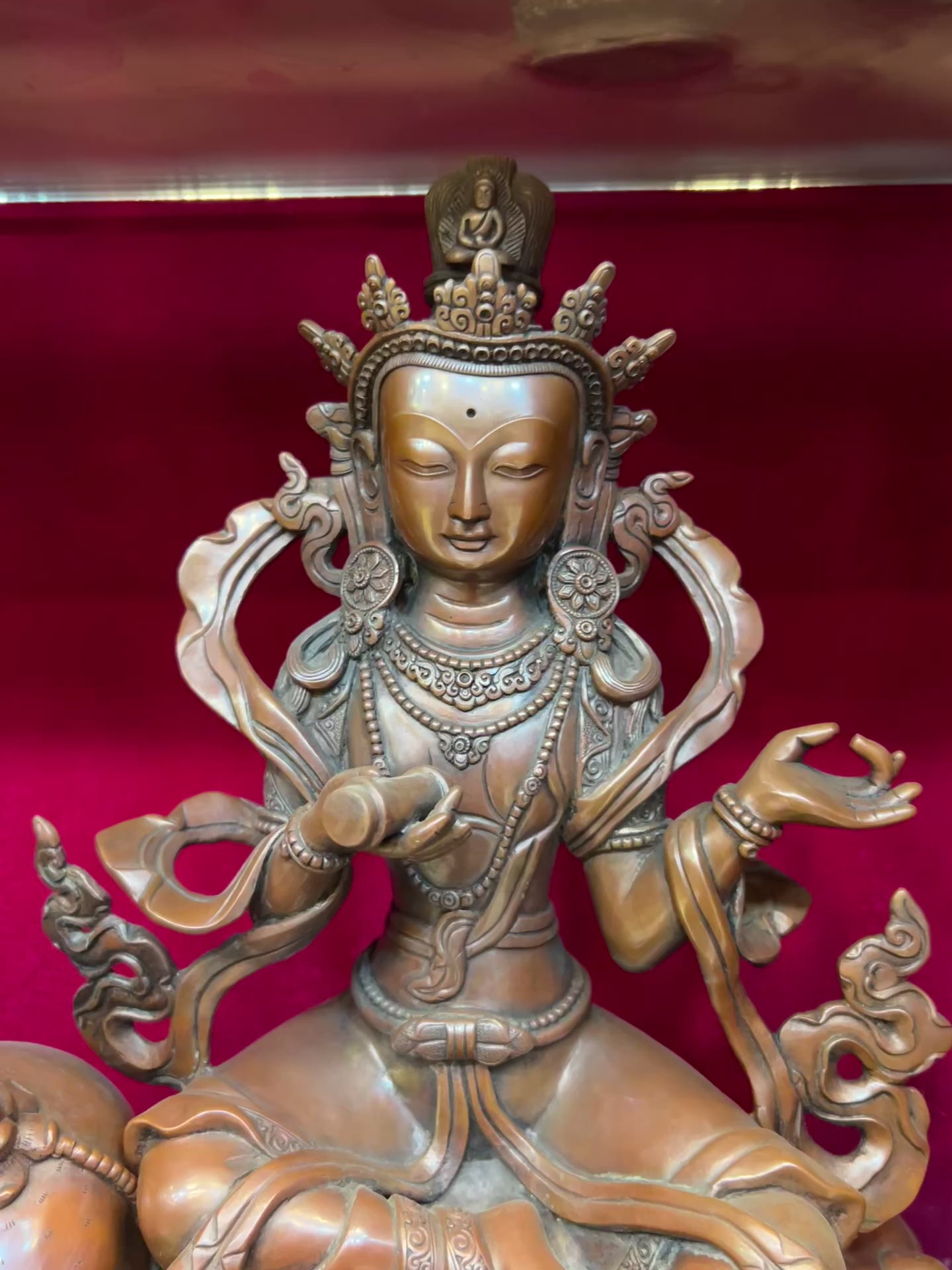 Manjushri & Samantabhadra Buddha Set 48cm / 18.9" Hand-Carved Copper – Wisdom & Action Bodhisattva Duo Botree Arts Masterwork | Bo Tree Arts