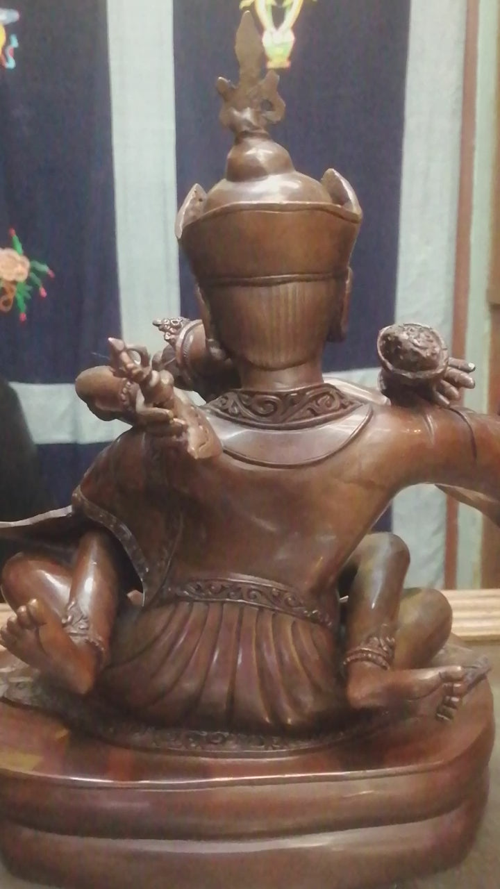 Guru Rinpoche Yab-Yum Guru Rinpoche Padmasambhava Hand-Carved Pure Copper Statue 26cm / 10.2" – Exquisite Himalayan Art Nepal | Bo Tree Arts