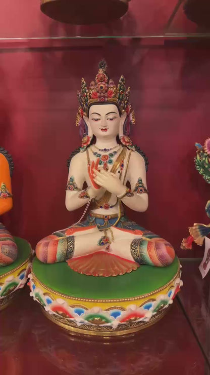 Five Dhyani Buddhas Set Statues 36cm / 14.2" Hand-Carved Copper Painted – Shakya Clan Masterwork Sacred Art Collection Nepal